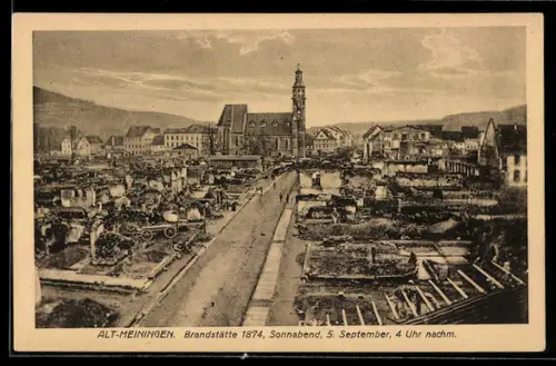 AK Meiningen, Der Ort nach dem Brand von 1874