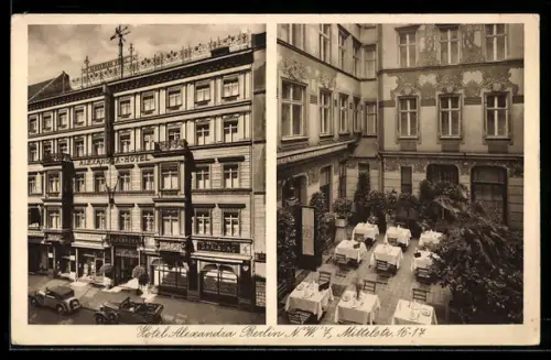 AK Berlin, Hotel Alexandra, Mittelstrasse 16-17