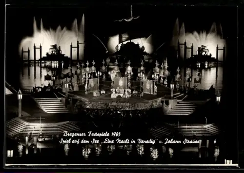 AK Bregenz, Festspiele 1965, Spiel auf dem See, Eine Nacht in Venedig, Szenenbild
