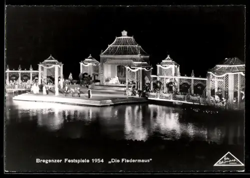 AK Bregenz, Festspiele 1954, Die Fledermaus, Szenenbild