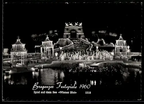 AK Bregenz, Festspiele 1960, Spiel auf dem See, Wiener Blut, Szenenbild