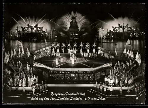 AK Bregenz, Festspiele 1964, Spiel auf dem See, Land des Lächelns, Szenenbild