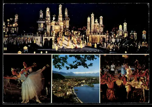 AK Bregenz, Festspiele 1978, Spiel auf dem See, 1001 Nacht, Szenenbilder, Stadtansicht