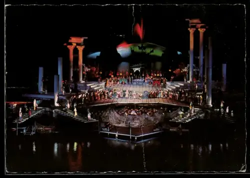 AK Bregenz, Festspiele 1963, Spiel auf dem See, Banditenstreiche, Szenenbild