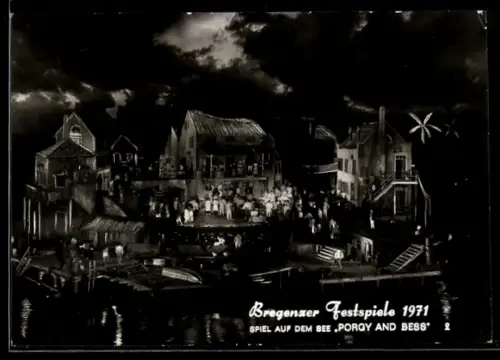AK Bregenz, Festspiele 1971, Spiel auf dem See, Porgy and Bess, Szenenbild