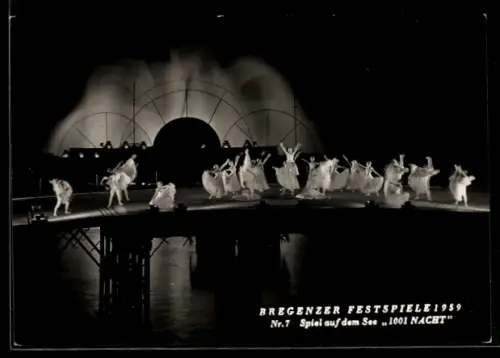 AK Bregenz, Festspiele 1959, Spiel auf dem See, 1001 Nacht, Tanzszene