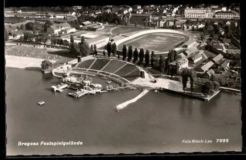 AK Bregenz, Fliegeraufnahme vom Festspielgelände