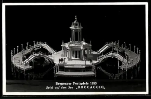 AK Bregenz, Festspiele 1953, Spiel auf dem See, Aufführung von Boccaccio