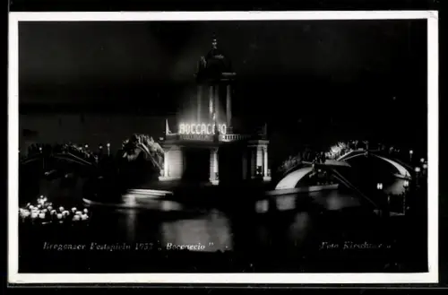 AK Bregenz, Festspiele 1953, Aufführung von Boccacio bei Nacht