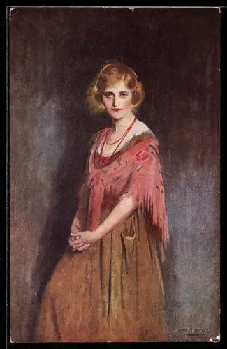 AK Plakat für Theaterstück The Street Singer, Schöne Frau mit Perlenkette