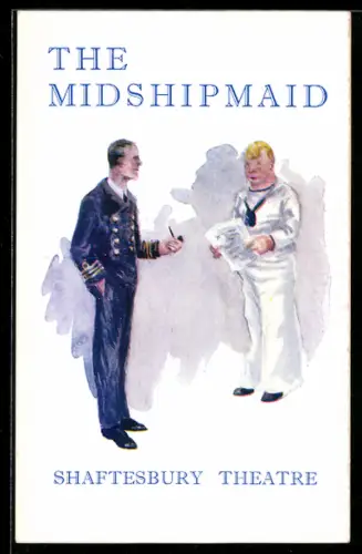 AK Plakat für Theaterstück The Midshipmaid, Kapitän mit Pfeife steht vor einem Matrosen