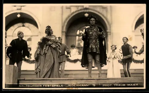 AK Salzburg, Salzburger Festspiele, Szene aus Jedermann