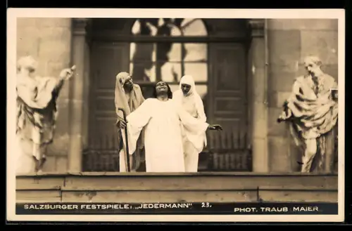 AK Salzburg, Salzburger Festspiele, Szene aus Jedermann
