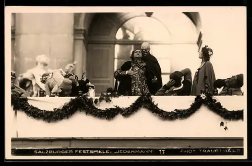 AK Salzburg, Salzburger Festspiele, Szene aus Jedermann-Aufführung