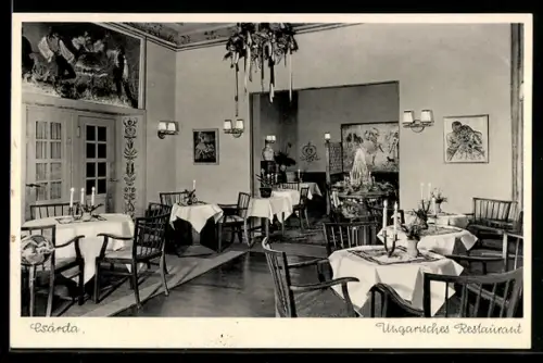 AK Berlin, Csárda Ungarisches Restaurant, Inh. Raabe, Bayreuther Str. 15 Ecke Augsburger Str.