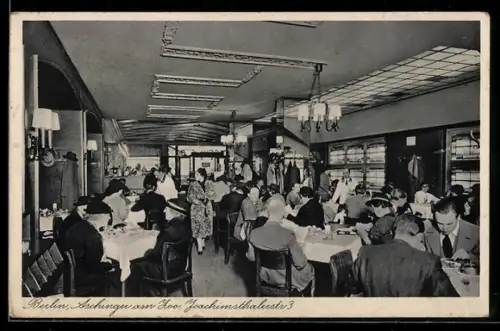 AK Berlin-Charlottenburg, Gasthof Aschinger am Zoo, Joachimsthalerstr. 3, Restaurantansicht