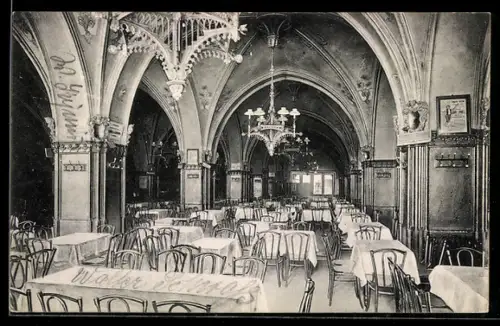 AK Berlin, Reichshallen-Restaurant, Leipzigerstrasse 77, Innenansicht des Speisesaals