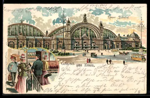 Lithographie Essen, Neuer Bahnhof