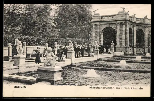 AK Berlin, Märchenbrunnen im Friedrichshain