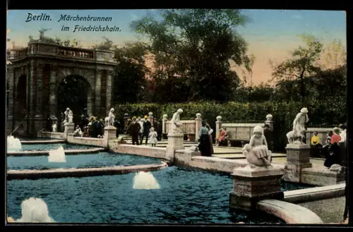 AK Berlin, Märchenbrunnen im Friedrichshain