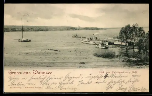 AK Berlin-Wannsee, Blick vom Kaiserpavillon