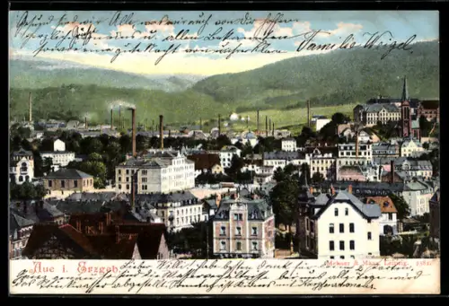 AK Aue i. Erzgeb., Ansicht des Ortes