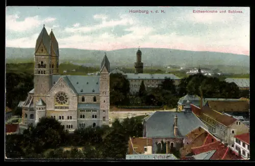 AK Homburg v. d. H., Erlöserkirche und Schloss
