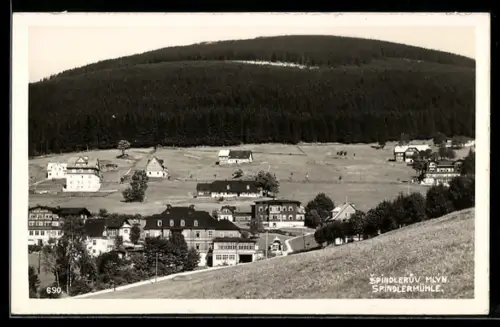 AK Spindlermühle, Ortsansicht aus der Vogelschau