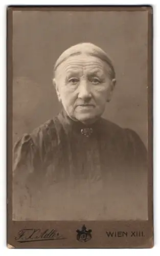 Fotografie F. X. Adler, Wien, Penzingerstrasse 60, Porträt einer älteren Dame