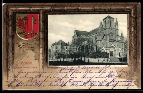 Lithographie Genève, Eglise Notre Dame
