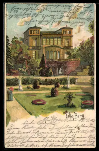 Künstler-AK Stuttgart, Villa Berg