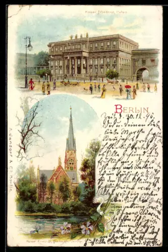 Lithographie Berlin, Am Kaiser Friedrich Palais