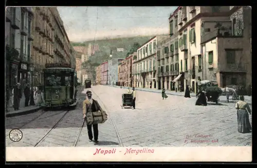 AK Napoli, Strassenbahn, Mergellina