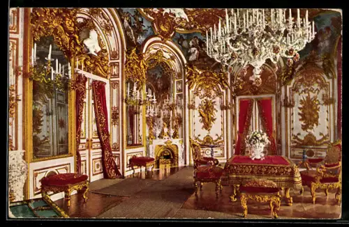 AK Speisezimmer im Schloss Herrenchiemsee