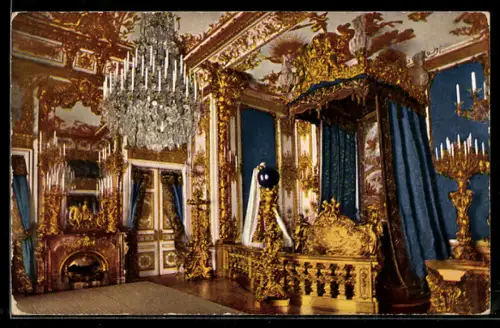 AK Herrenchiemsee, Königschloss Herrenchiemsee, Schlafzimmer