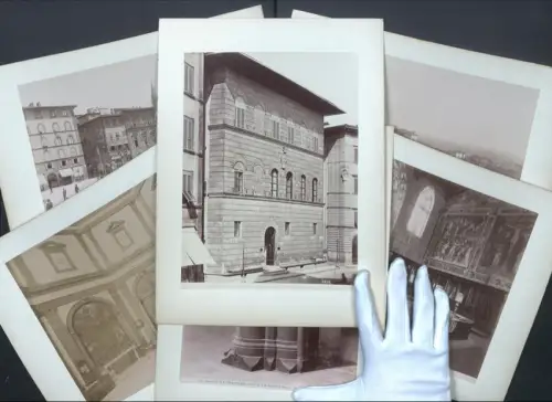 16 Fotografien Alinari, Ansicht Firenze, Palazzo Antinoni, Chiesa di S. M. Novella, Piazza della Signoria, Palazzo Ricca
