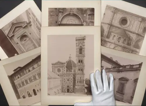 16 Fotografien Alinari, Ansicht Firenze, Cattedrale, Loggia di Mercato Nuovo, Battistero, Cappelle Medicee