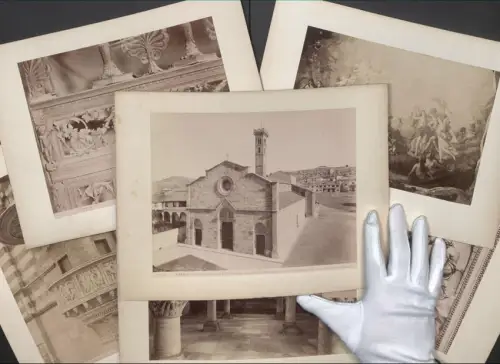 6 Fotografien Alinari, Ansicht Fiesole, La Catterdrale, Prato Cattedrale