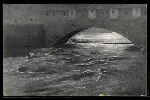 AK Nürnberg, Hochwasser-Katastrophe 1909, Der Kettensteg