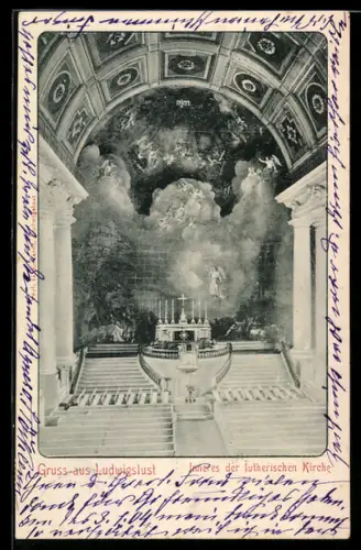 AK Ludwigslust, Inneres der lutherischen Kirche