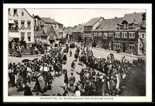 AK Hildburghausen, Festumzug, Berthold VII., Dorfzeitung