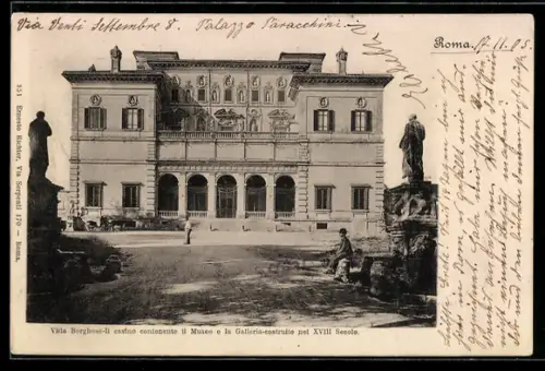 AK Roma, Villa Borghese-il casino contenente il Museo e la Galleria