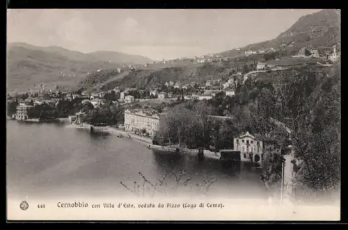 AK Cernobbio /Lago di Como, Con Villa d`Este, veduta da Pizzo