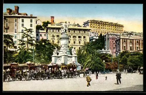 AK Genova, Piazza Acquaverde, Monumento a Cristoforo Colombo