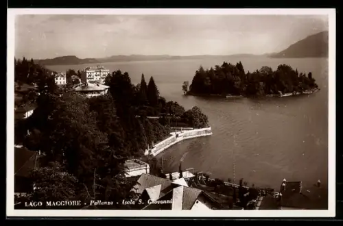 AK Pallanza /Lago Maggiore, Vista dell`Isola S. Giovanni
