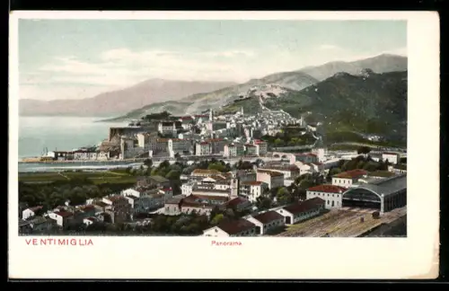 AK Ventimiglia, Panorama della città costiera con vista sulle colline e il mare