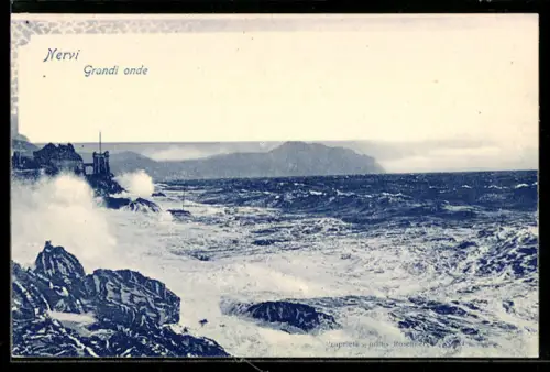 AK Nervi, Grandi onde sul mare in tempesta