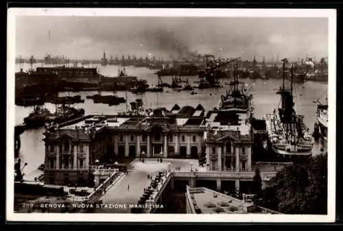 AK Genova, Nuova Stazione Marittima mit Schiffen im Hafen