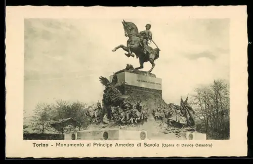 AK Torino, Monumento al Principe Amedeo di Savoia (Opera di Davide Calandra)