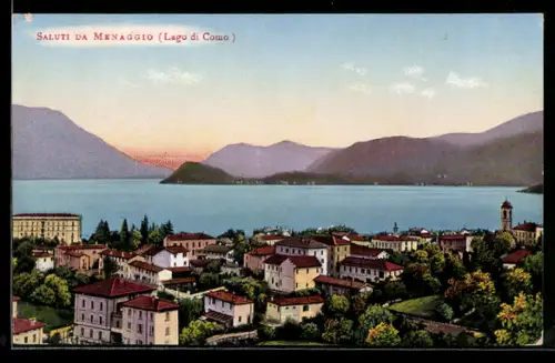 AK Menaggio /Lago di Como, Vista panoramica del paese e del lago